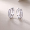 Woven Light Luxury Fashion Diamond Earrings Stud Inlaid With Mosan Diamond Silver Ornaments