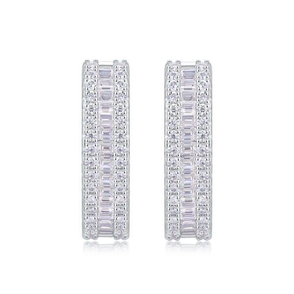 Woven Light Luxury Fashion Diamond Earrings Stud Inlaid With Mosan Diamond Silver Ornaments