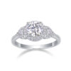 Luxury Fashion Large Diamond Wedding Ring With Moissanite Silver Ring