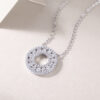 Reciprocating Luxury Fashion Diamond Pendant Necklace Set With Mosan Diamond Silver Ornaments