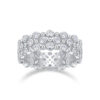 Multi-row Diamond Ring Luxury Fashion Set Moissanite Silver Ring