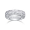 Three Row Diamond Ring Luxury Fashion Set Moissanite Silver Ring