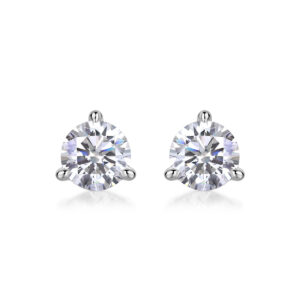 Freeze Frame Luxury Fashion Diamond Earrings Stud Set With Mosan Diamond Silver Jewelry