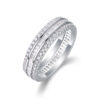 Three Row Diamond Ring Luxury Fashion Set Moissanite Silver Ring