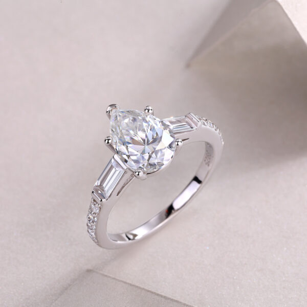 Large Diamond Diamond Ring Luxury Fashion Set Moissanite Silver Ring