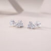 Wave Diamond Set Moissanite Silver Earrings Luxury Fashion Diamond Earrings Stud Earrings