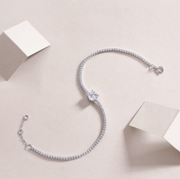 Dawn Luxury Fashion Mossan Diamond S925 Silver Bracelet