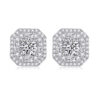 Large Diamond Set With Moissanite Silver Earrings Luxury Fashion Diamond Stud Earrings