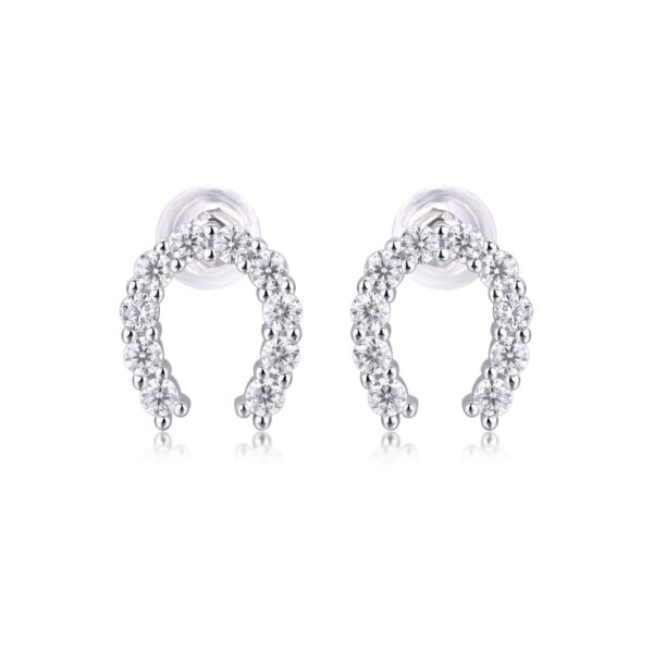 Keep Happiness Diamond Set Moissanite Silver Earrings Luxury Fashion Diamond Earrings Stud Earrings