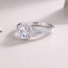 Luxury Fashion Large Diamond Wedding Ring With Moissanite Silver Ring