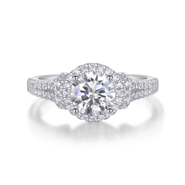 Luxury Fashion Large Diamond Wedding Ring With Moissanite Silver Ring