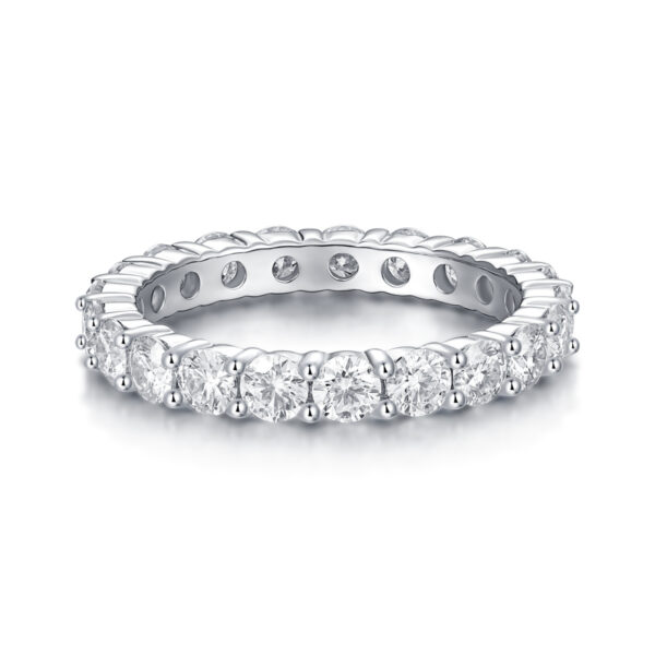 Luxury Fashion Diamond Ring, Row Diamond Ring, Moissanite Silver Ring, Jewelry