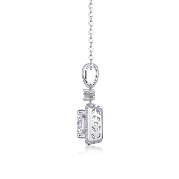 Innocent Mary Luxury Fashion Diamond Pendant Necklace Set With Mosan Diamond Silver Ornaments