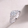 Luxury Fashion Large Diamond Wedding Ring With Moissanite Silver Ring