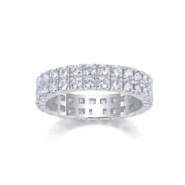 Multi-row Diamond Ring Luxury Fashion Set Moissanite Silver Ring