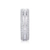 Three Row Diamond Ring Luxury Fashion Set Moissanite Silver Ring