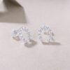 Keep Happiness Diamond Set Moissanite Silver Earrings Luxury Fashion Diamond Earrings Stud Earrings
