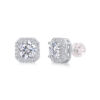 Heart Rose Luxury Fashion Diamond Earrings Stud Set With Mosan Diamond Silver Ornaments