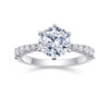Large Diamond Diamond Ring Luxury Fashion Set Moissanite Silver Ring