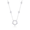 Iris Flower Luxurious Fashion Diamond Pendant Necklace Set With Mosan Diamond Silver Ornaments