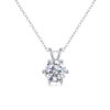 Romantic Mark Luxury Fashion Diamond Pendant Necklace Set With Mosan Diamond Silver Ornaments