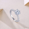 Large Diamond Diamond Ring Luxury Fashion Set Moissanite Silver Ring