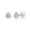 Freeze Frame Luxury Fashion Diamond Earrings Stud Set With Mosan Diamond Silver Jewelry