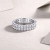 Multi-row Diamond Ring Luxury Fashion Set Moissanite Silver Ring