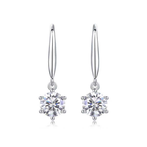Jumping Wind Inlaid Moissanite Silver Earrings Luxury Fashion Diamond Earrings