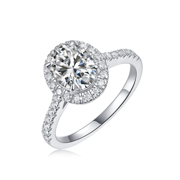 Audrey Large Diamond Ring Luxury Fashion Set Moissanite Silver Ring