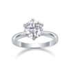 Classic Six-prong Mossan Diamond Silver Open Ring And Fixed Ring