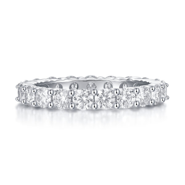 Luxury Fashion Diamond Ring, Row Diamond Ring, Moissanite Silver Ring, Jewelry