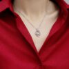 Heart To Have Your Luxurious Fashion Diamond Pendant Necklace Set With Mosan Diamond Silver Ornaments