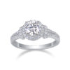 Luxury Fashion Large Diamond Wedding Ring With Moissanite Silver Ring
