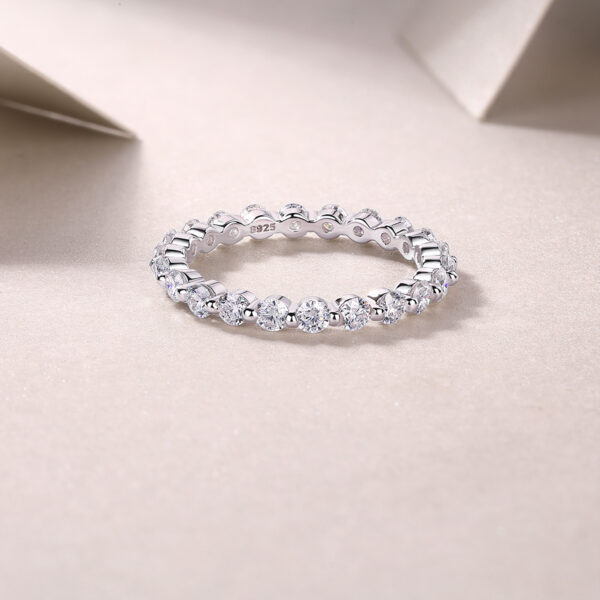 Row Of Diamonds, Moissanite Rings, Silver Rings, Luxury Fashion Rings