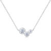 White Dew Luxury Fashion Diamond Pendant Necklace Set With Mosan Diamond Silver Ornaments