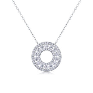 Reciprocating Luxury Fashion Diamond Pendant Necklace Set With Mosan Diamond Silver Ornaments
