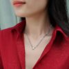Cuban Necklace Luxury Fashion Diamond Pendant Necklace Set With Mosan Diamond Silver Ornaments