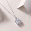 Innocent Mary Luxury Fashion Diamond Pendant Necklace Set With Mosan Diamond Silver Ornaments