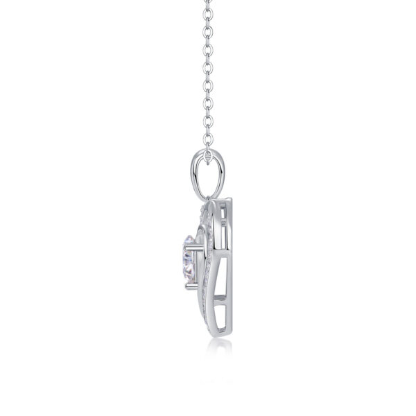 Heart To Heart Luxury Fashion Diamond Pendant Necklace Set With Mosan Diamond Silver Ornaments