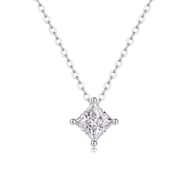 Keep The Luxury Fashion Diamond Pendant Necklace Set With Mosan Diamond Silver Ornaments