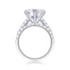 Arrange Large Diamond Rings Luxuriously And Fashionably Set With Moissanite Silver Rings
