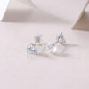 Freeze Frame Luxury Fashion Diamond Earrings Stud Set With Mosan Diamond Silver Jewelry
