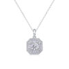 Small Square Bag Luxury Fashion Diamond Pendant Necklace Set With Mosan Diamond Silver Ornaments